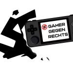 Logo "Gamer*innen gegen Rechts" mit weißem Hintergrund